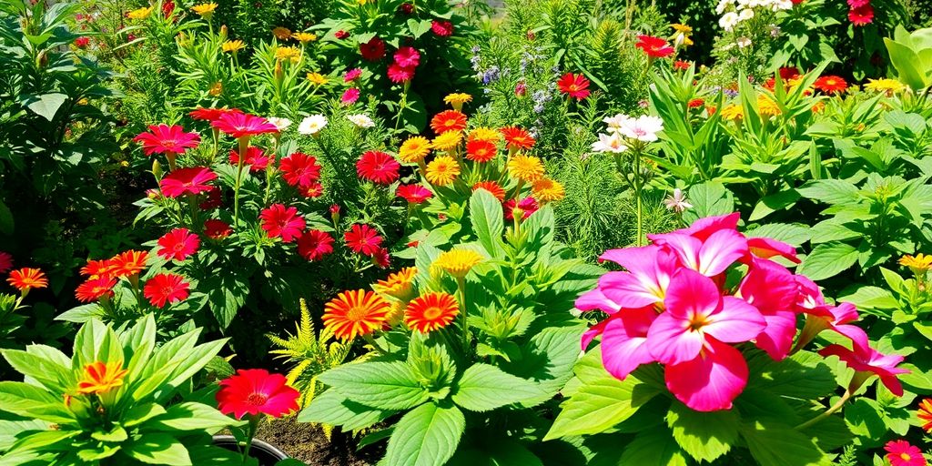 Jardin avec différentes plantes adaptées aux climats variés.