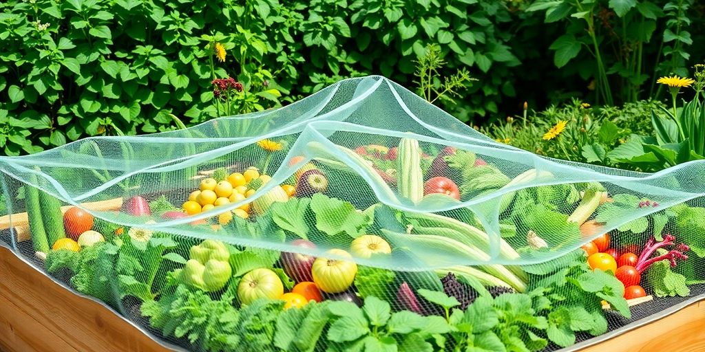 Un jardin potager surélevé avec des légumes colorés.