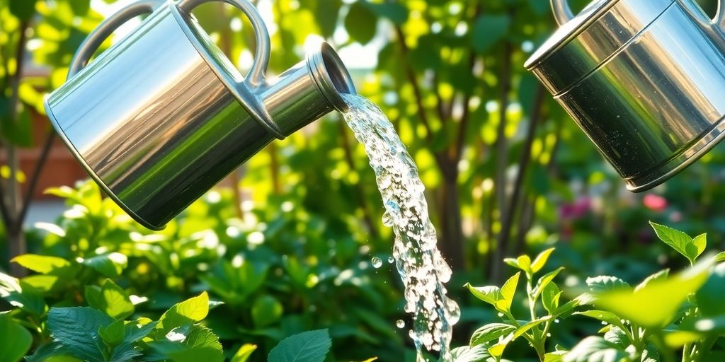 Arrosage du jardin avec des eaux grises.