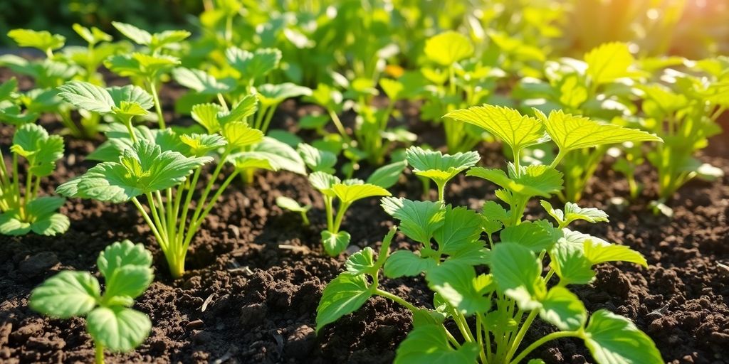 Jardin sain avec des plantes bien cultivées.