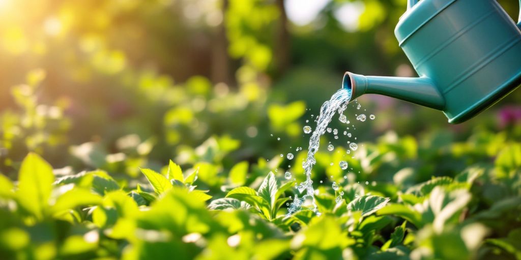 Arrosage du jardin avec de l'eau recyclée.