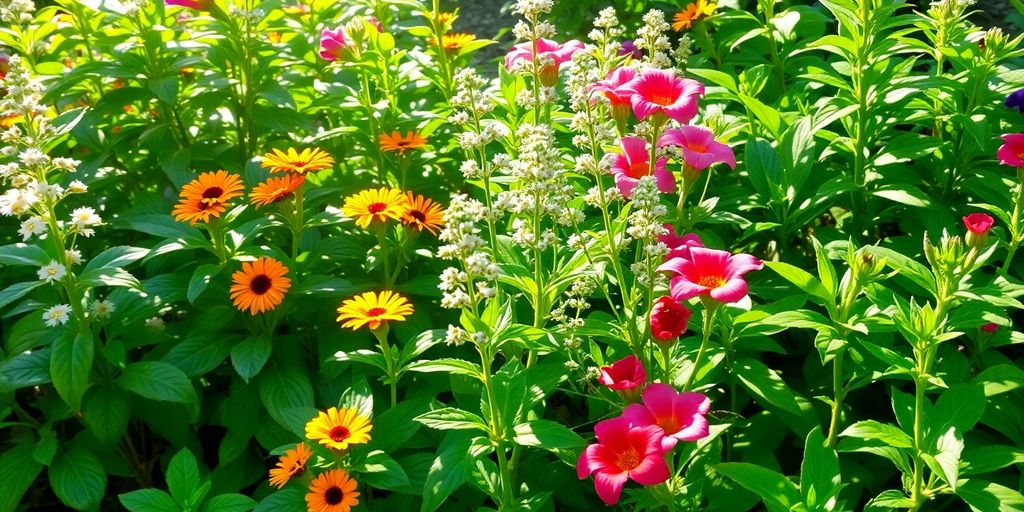 Plantes colorées pour éloigner les aleurodes.