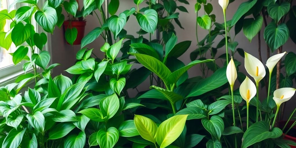 Plantes d'intérieur pour débutants dans un jardin.