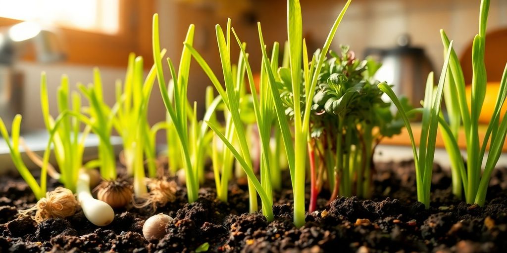 Restes de cuisine pour faire pousser des légumes.