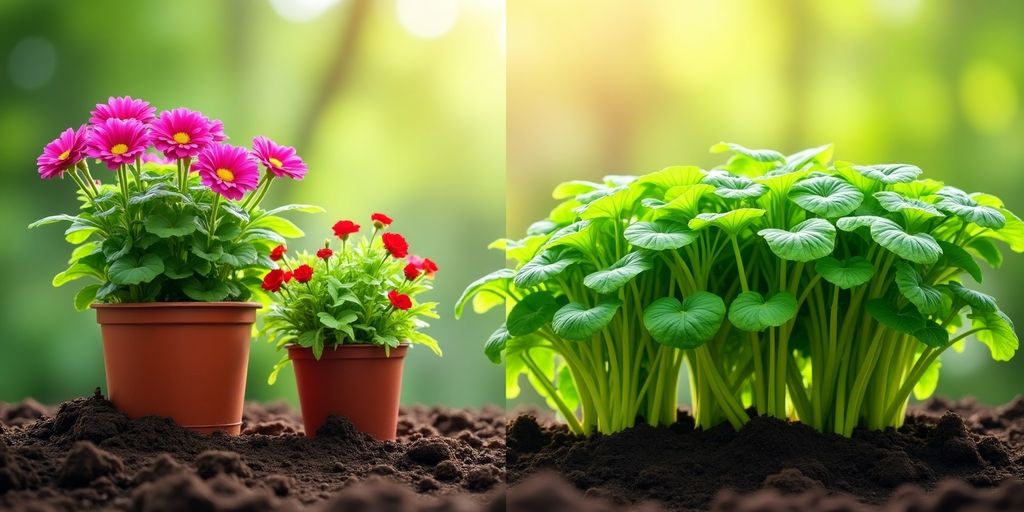 Différence entre culture en pots et en pleine terre.