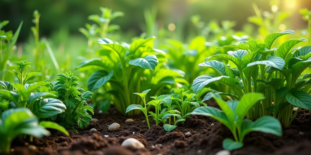 Un jardin de plantes pour la permaculture.