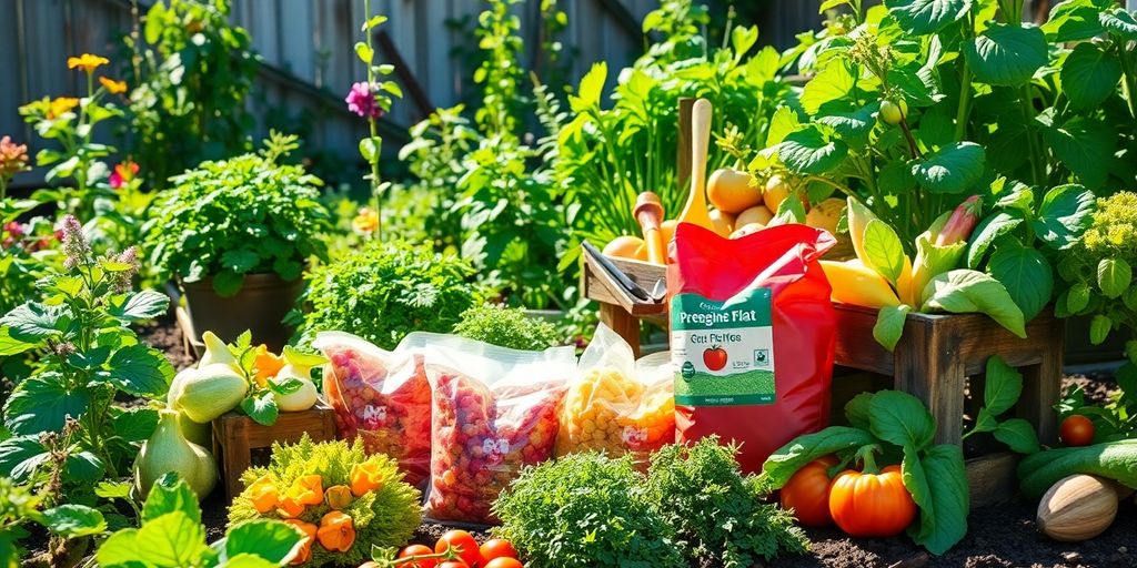 Engrais colorés pour un potager luxuriant et sain.