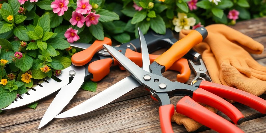 Outils de jardinage pour tailler les arbustes.