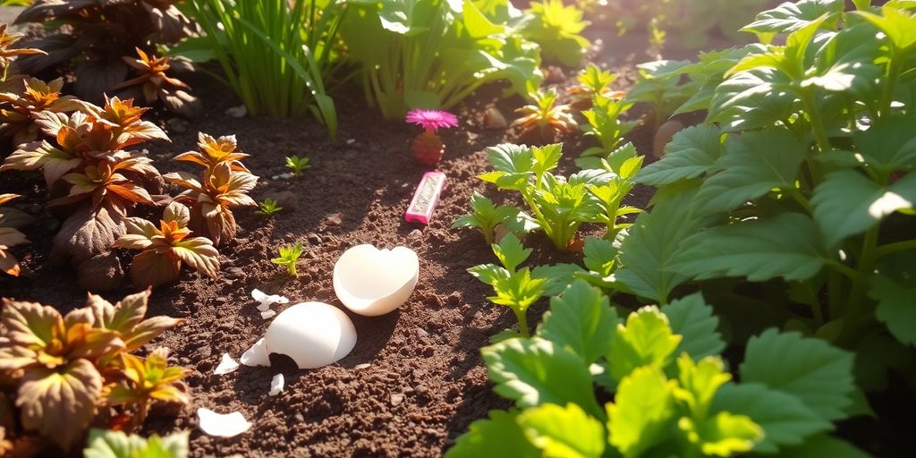 Image d'un jardin avec des remèdes contre les limaces.