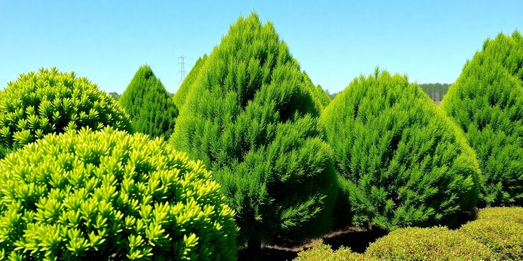 Arbustes bien taillés dans un jardin verdoyant.